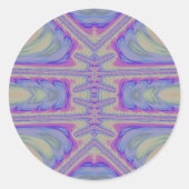 ~ pasteltinten fractal ~ ronde sticker (Voorkant)