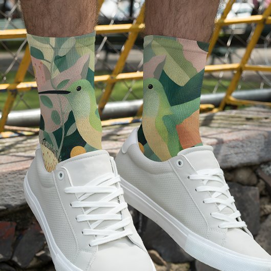 Pasteltinten, kolibrie in vlucht sokken