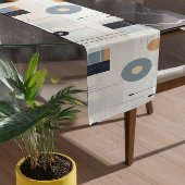 Pasteltinten midden van de eeuw geometrisch patroo korte tafelloper