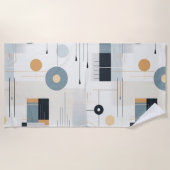 Pasteltinten midden van de eeuw geometrisch patroo strandlaken (Voorkant)