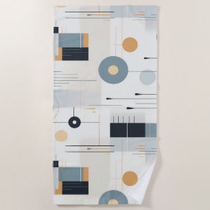 Pasteltinten midden van de eeuw geometrisch patroo strandlaken