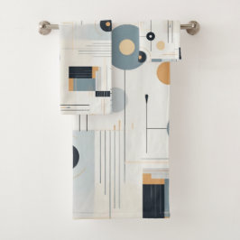 Pasteltinten retro geometrisch patroon bad handdoek