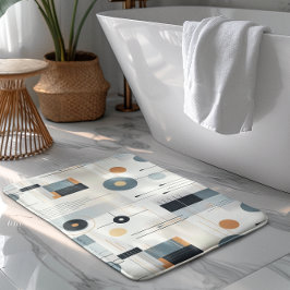 Pasteltinten retro geometrisch patroon badmat
