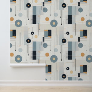 Pasteltinten retro geometrisch patroon behang