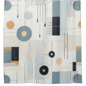 Pasteltinten retro geometrisch patroon douchegordijn (Voorkant)