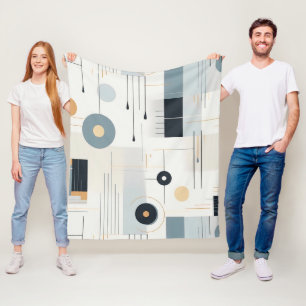 Pasteltinten retro geometrisch patroon fleece deken