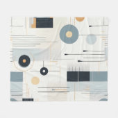 Pasteltinten retro geometrisch patroon fleece deken (Voorkant (Horizontaal))