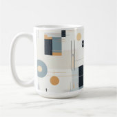 Pasteltinten retro geometrisch patroon koffiemok (Links)