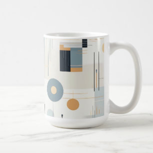 Pasteltinten retro geometrisch patroon koffiemok