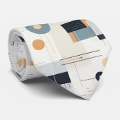 Pasteltinten retro geometrisch patroon stropdas (Opgerold)