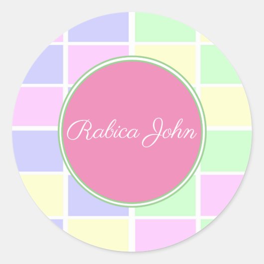pasteltinten ronde sticker (Voorkant)