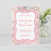 Pasteltinten Rozen Bruiloft Kaart (Staand voorkant)