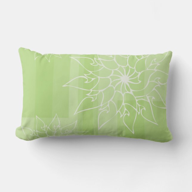 Pasteltinten van groene oraal floraal kussen (Voorkant)
