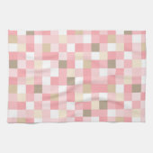 PASTELTINTEN VAN ROZE & BRUIN KUBUSPATROON THEEDOEK (Horizontaal)