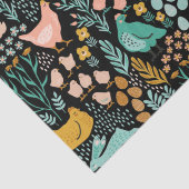 Pasteltonen Paassymbolen patroon op zwart Tissuepapier (Detail)