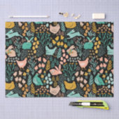 Pasteltonen Paassymbolen patroon op zwart Tissuepapier (Craft)