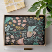 Pasteltonen Paassymbolen patroon op zwart Tissuepapier (Geschenk)