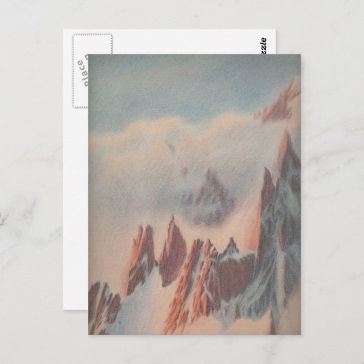  pasteltrekkend gletsjerlandschap in de bergen briefkaart (Voorkant / Achterkant)