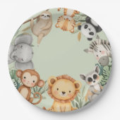 PastelTropical Wild One Oerwoud Safari Animals Papieren Bordje (Voorkant)