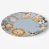 PastelTropical Wild One Oerwoud Safari Animals Papieren Bordje (Gekanteld)