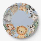 PastelTropical Wild One Oerwoud Safari Animals Papieren Bordje (Voorkant)