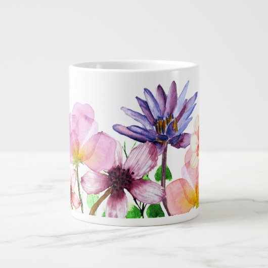 Pasteltuin bloeit grote koffiekop (Voorkant)