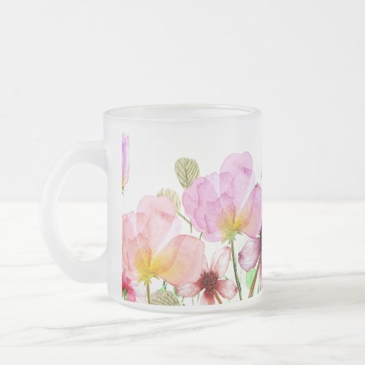 Pasteltuin bloeit matglas koffiemok (Links)