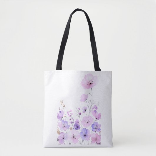 Pasteltuin met zachte bloemenweelde tote bag (Voorkant)