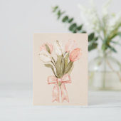 Pasteltulpen bloemen briefkaart (Staand voorkant)