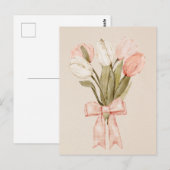 Pasteltulpen bloemen briefkaart (Voorkant / Achterkant)