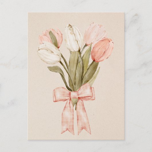 Pasteltulpen bloemen briefkaart (Voorkant)