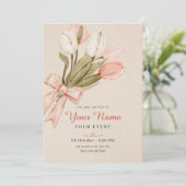 Pasteltulpen bloemen kaart (Staand voorkant)