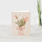 Pasteltulpen bloemen kaart (Voorkant)