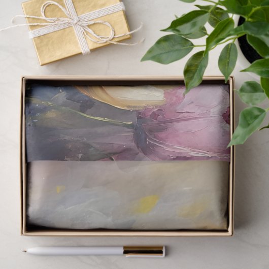 Pasteltulpen en een honingbij decoupage tissuepapier (Geschenk)