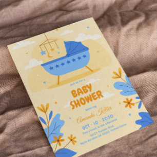 pasteluitnodiging voor Baby shower Kaart
