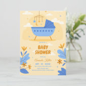 pasteluitnodiging voor Baby shower Kaart (Staand voorkant)