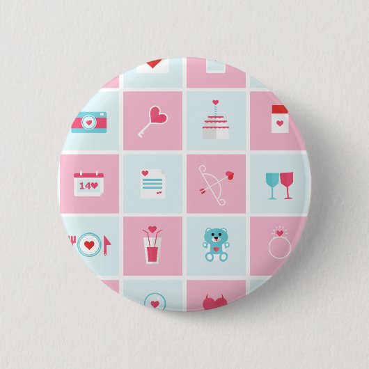 pastelValentijnsdag Ronde Button 5,7 Cm (Voorkant)