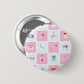 pastelValentijnsdag Ronde Button 5,7 Cm (Voorkant /achterkant)