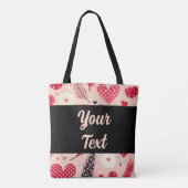 Pastelveer en hartpatroon tote bag (Achterkant)