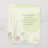 Pastelvelden - Bereavement bedankt notiecard (Voorkant / Achterkant)