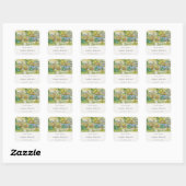 Pastelvelden Berglandschap Bruidsdouche Vierkante Sticker (Vel)