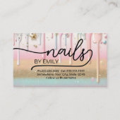 Pastelverf druppelnagel salon Manicurist Afsprakenkaartje (Voorkant)