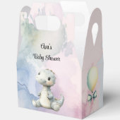 Pastelverf Splash Schattige dinosaurus Baby shower Bedankdoosjes (Open)