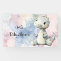 Pastelverf Splash Schattige dinosaurus Baby shower