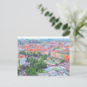 Pastelverf van München Viktualienmarkt markt. Briefkaart (Staand voorkant)