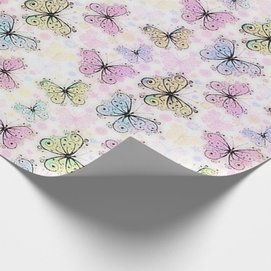 pastelvlinder cadeaupapier (Hoek)