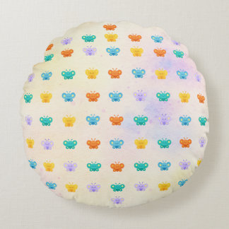 Pastelvlinder Rond Kussen