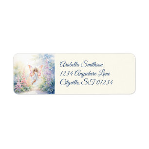 pastelvlinderfee in Flower Garden Etiket