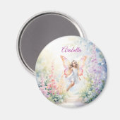  pastelvlinderfee in Flower Garden Magneet (Voorkant / Achterkant)