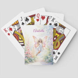 pastelvlinderfee in Flower Garden Pokerkaarten